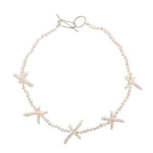 Five Cross Pearl Necklace